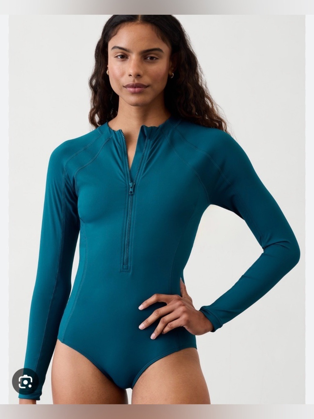 Athleta Sun Shield One Piece Rashguard Swimsuit Nwt Xs Vacation Surfing Beach